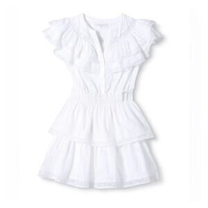 LoveShackFancy x Target Penelope White Ruffled Tiered Smocked Dress XL Cotton